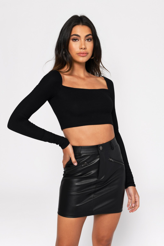 FASHIONABLE SQUARE NECK CROP TOP - HELLO FASHION